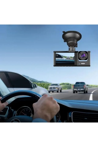 Araç Araba Kamerasi Black Box Traffic Recorder 3 Kameralı 5256