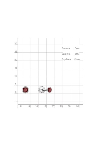 Aquamarıne 925 Ayar Gümüş Granatlı Pussır Küpe 14330510 Diğer