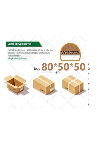 80x50x50 Ksssk 140gr Çift Oluklu Battal Boy Koli-5adet 66desi