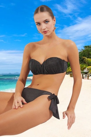 Ersefa Tasarım Bikini Takımı Uv Korumalı Plaj Ve Havuz İçin Ergonomik Ke Antrasit