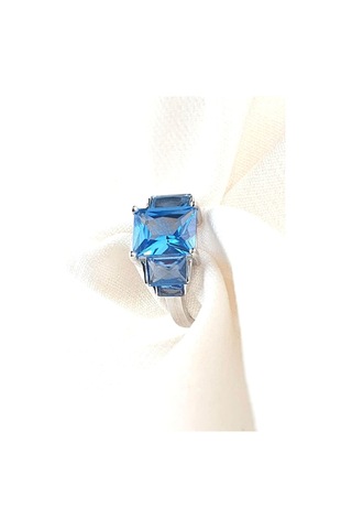 Sky Diamond Blue Creative Sapphire 925 Ayar Gümüş Lüks Yüzük 16 (518701933)