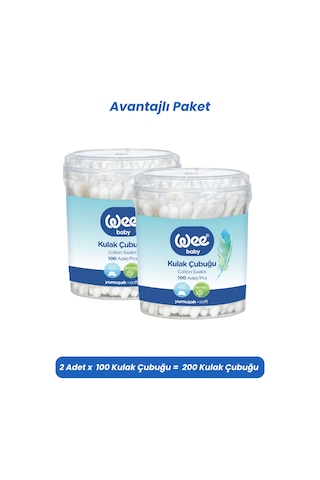 Wee Baby Emniyetli Kulak Temizleme Çubuğu Seti 60x2 120 Adet