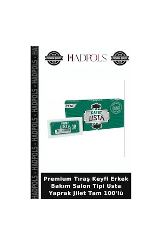 Premium Tıraş Keyfi Erkek Bakım Salon Tipi Usta Yaprak Jilet Tam 100'lü