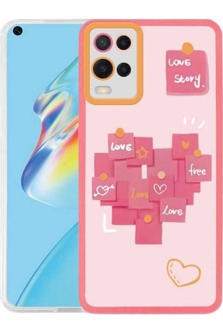 Oppo A54 4g Kılıf Zore M-fit Desenli Kapak Love Story No2
