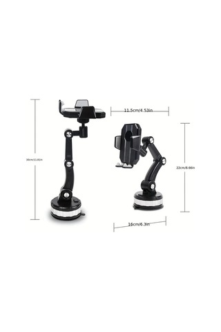 Primepickings Black 360 Derece Dönebilen Çok Fonksiyonlu Evrensel Araç Telefon Tutucu