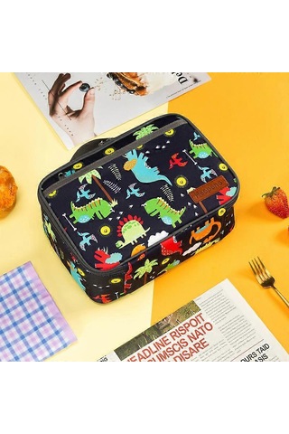 Çocuklar İçin Yalıtımlı Yumuşak Çanta Mini Soğutucu Çanta Okul Dönüşü Yalıtımlı Öğle Yemeği Çantası Seti Kızlar, Erkekler Ve Dinozorlar İçin --