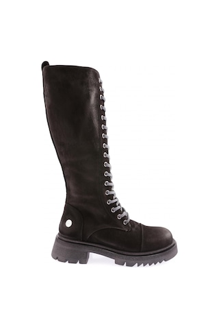 Mammamia D22kc-2085 Kadın Deri Çizme D22KC-2085-R1627 Siyah Nubuk