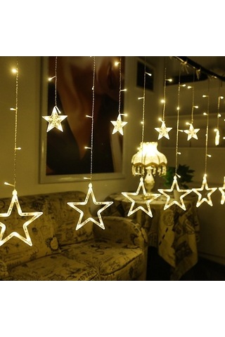 Tongxida 220v Ab Fişi Led Yıldız Işığı Noel Işıkları İç/dış Dekoratif Aşk Perdeleri Lambası Tatil Düğün Aydınlatması İçin Sıca Sıcak Beyaz