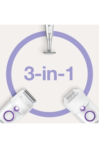 Braun Silk-épil 5 5825 3'ü 1 Arada Kablolu Kuru Kullanım Epilatör + Bikini Trimmer