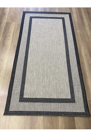 Hoom Rugs 1149 Bej Siyah Sisal Plus Jüt Halı Bej Siyah
