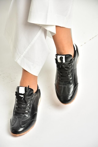Fox Shoes U820730409 Siyah Spor Ayakkabı Sneakers Siyah-suni Deri Siyah