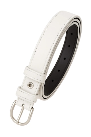 Kadın Kemer Beyaz Deri Kumaş Ve Kot