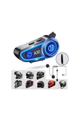 Miaxtreme A30 2x Eşleşmeli Intercom Motor Kurye Kask Bluetooth Kulaklık