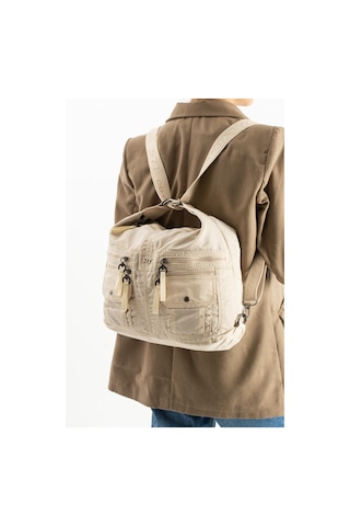 Yumuşak Dokulu Ultra Hafif, Esnek Ve Su Geçirmez Polyamid Kumaş Omuz Ve Sırt Çantası Bej Model: 571-13-14j Bej