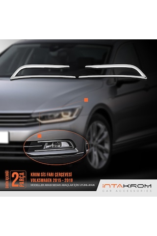 intakrom Volkswagen Passat B8 Krom Sis Far Çerçevesi 2 Parça 2015 ve Üzeri