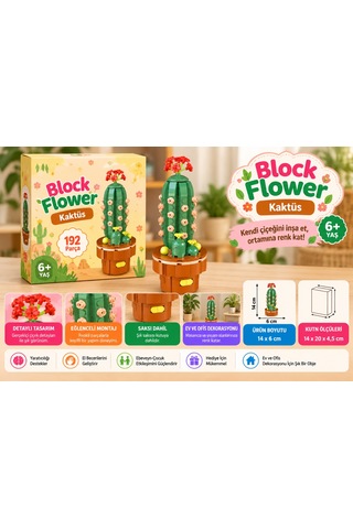 Building Block Flower 192 Parça Kaktüs Nhr Oyuncak