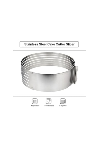 Teltree 304 Paslanmaz Çelik Ayarlanabilir 24.5-30.5cm 7 Katlı Pasta Dilimleyici, Ekmek Ve Tatlı Dilimleme Aleti, Mutfak Aksesuarı Diğer