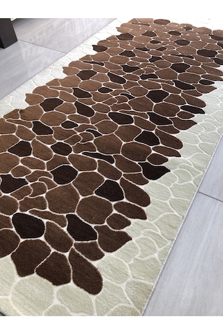 Saray Halı Klasik 10698 V 100X200 Kahve Krem 2 Metre Yolluk !