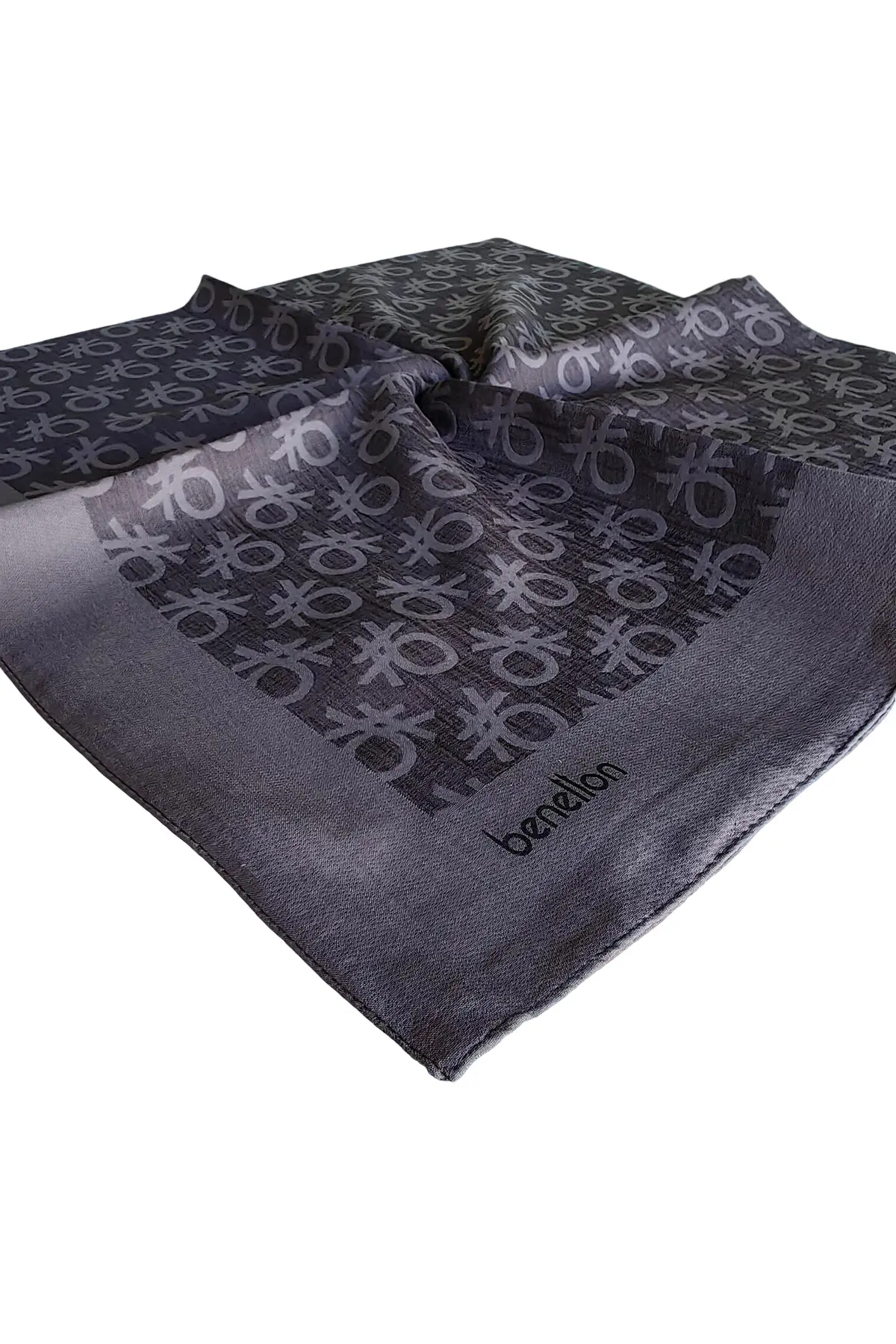 United Colors Of Benetton Benetton Elegante Monogram Eşarp 1024 Antrasit