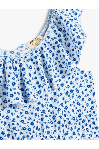 Koton Crop Bluz Düşük Omuz Fırfırlı Çiçek Desenli Beyaz Desenli 4skg60092ak Beyaz Desenli Beyaz