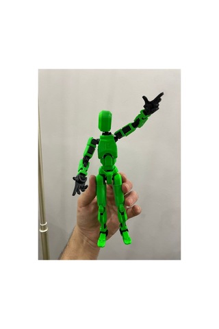 Robot Dummy Oynar Eklemli Hareketli Oyuncak Aksiyon Figürü Pozlanabilir Yeşil Dummy 13cm