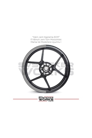 Motosiklet Jant Şeridi Jant Sticker Yarım Kaplama Daire 17-18 İnch Jant Motor Uyumlu Gri
