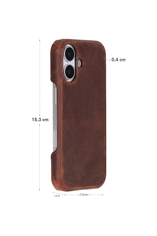 Bloomcase Ultimate Jacket Saddle Brown - Apple Uyumlu iPhone 17 6.3" Hakiki Deri Kılıf Kahverengi