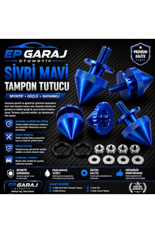 Universal Bütün Araçlara Uyumlu Sivri Mavi Tampon Tutucu Sportif Ve Güçlü Görünüm -