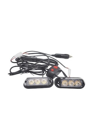 Çakar Lamba 3x2 Led 12w 12 24v Amber Amber / Lapa197
