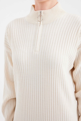 Gabria Fitilli Triko Elbise Ekru