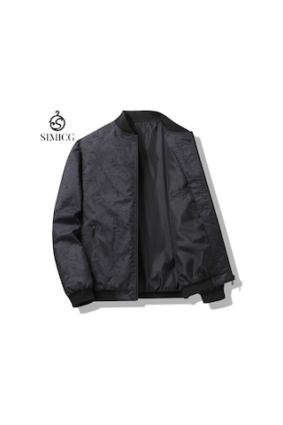 Erkek İlkbahar Ve Sonbahar Beyzbol Yaka Uzun Kollu Günlük Hırka Ceket Gri