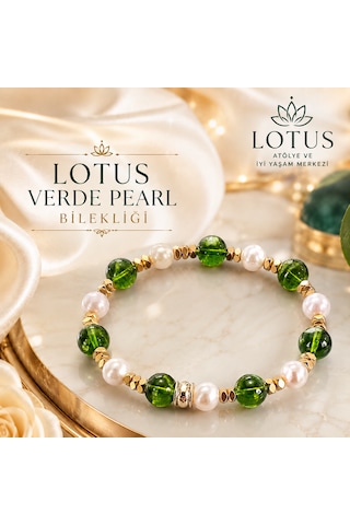 Verde Pearl Ultra Premium Bileklik Zebercet, Gerçek İnci & Hematit Doğal Taş Bileklik