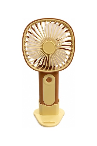 Mini El Fanı Usb Şarjlı Type-c Bağlantılı 3 Kademeli Taşınabilir Elektrikli Fan Masaüstü Ve El Tipi Kullanım Kahverengi Renk Serinletici Fan . 40255214