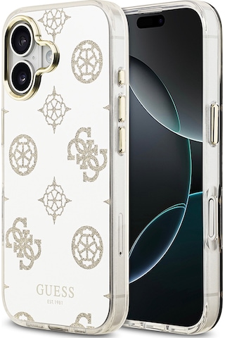 Apple Uyumlu iPhone 17 Kılıf Guess Lisanslı Metal Kamera Çerçeveli Simli Peony Aynalı Kapak Gold Gold