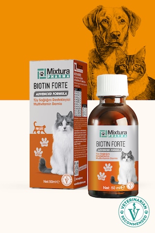 Mixtura Pharma Biotin Forte Tüy nı Multivitamin Damla Kedi Ve Köpek Tüy Dökülmesini