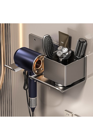 Lichen Saç Kurutma Makinesi Depolama Rafı, Banyo Depolama Rafı, Şeffaf