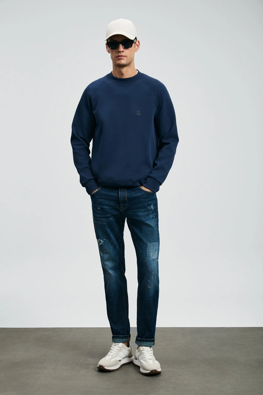 Lufian Erkek Grant Sweatshirt 112030179 Lacivert Lacivert