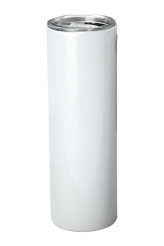 20oz Çift Katmanlı 304 Paslanmaz Çelik Araba Düz Termos Bardak Beyaz