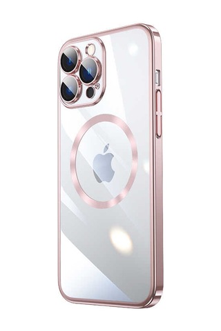 Apple Uyumlu iPhone 14 Pro Wireless Şarj Özellikli Sert Pc Zore Riksos Magsafe Kılıf-rose Gold Rose Gold