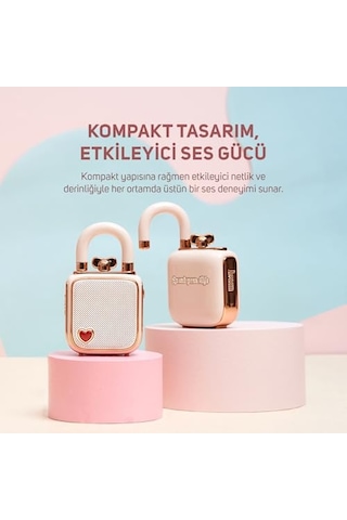 Lovelock Ses Kayıt Özellikli Bluetooth Hoparlör Ve Times Frame Akıllı Dijital Çerçeve Hediye Seti, Pembe