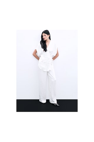 Sateen Cepli Bol Pantolon - Ekru-136044 Ekru