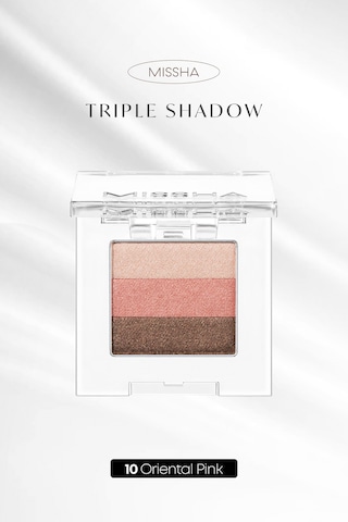 Yumuşak Dokulu, Dökülme Yapmayan 3 Renkli Göz Farı Triple Shadow No.10 Oriental Pink 10