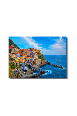 Kanvas Tablo İtalya Cinque Terre Sahil Kasabası Şehir Mimari Tablo Ev Ofis Duvar Dekoru 1