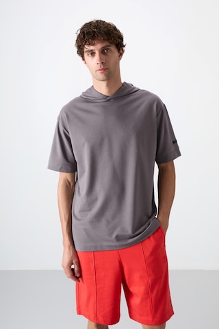 Tommy Life Koyu Gri Pamuklu Kalın Yumuşak Dokulu Oversize Fit Basic Erkek T-shirt - 88352 Koyu Gri