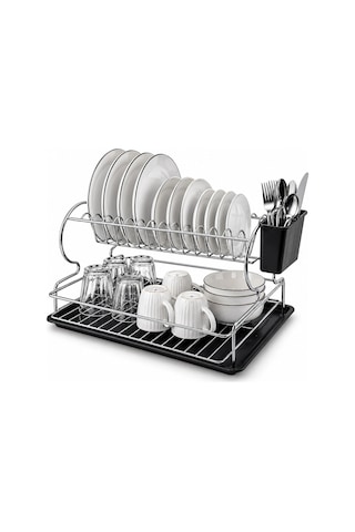 Krom - Metal 2 Katlı Tabaklık - Bulaşıklık Bx40 Diğer