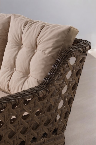 Antoryum Serisi 1. Sınıf Kahverengi Rattan, Cappucino Minder Bahçe Takımı, Balkon Takımı Kahverengi Rattan Cappucino Kumaş