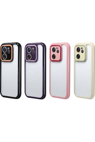 Xiaomi Mi 13t Kılıf Kamera Korumalı Renkli Kenar Ve Çerçeve Tasarımlı Zore Vitamin Kapak-derin Mor