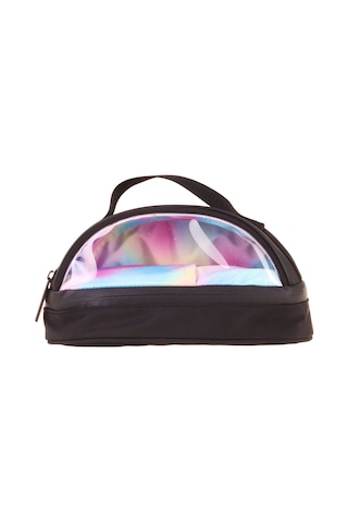 Kaukko Black Rainbow Parlak Kumaş Detaylı Siyah - Çok Renkli Kız Çocuk Kalem Çantası/kalemlik - K1858