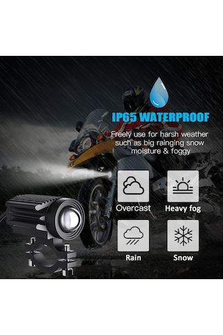 Lemestar 60w Çift Renkli Led Far Ampulü - Beyaz/kehribar, 60000lm, Ip67 Su Geçirmez, 50000 Saat Ömürlü, Jeep, Atv, Motosiklet İçin