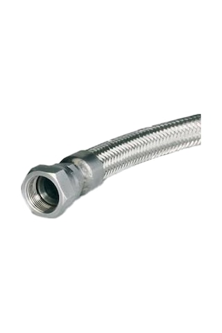 1" 10 Bar Paslanmaz Örgülü Hidrofor Hortumu Düz Flex Hortum Rakor & Nipel 90 Cm